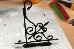 "Geschmiedeter" Halter für Zunftzeichen.